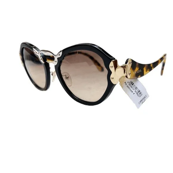 Auc New Prada Butterfly TORTOISE/GOLD Sunglasses Prada PRA09S Butterfly Sunglasses main image 2